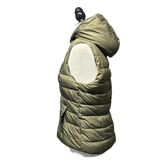 Hollister Green Puffer Vest Hooded‎ Quilted Full Zip Womens Size Large NWT - Picture 2 of 6